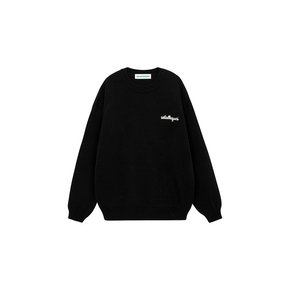 Lettering Semi-Over Pullover_black