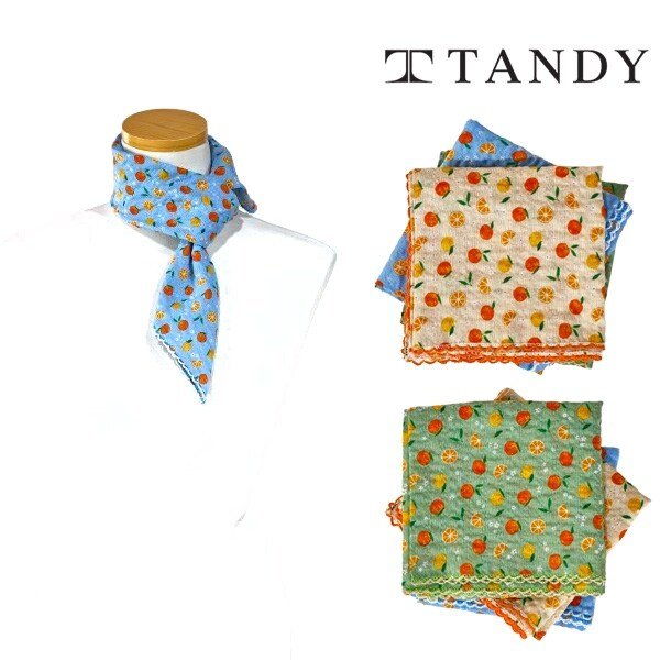 TANDY 오렌지 팝 손수건 스카프