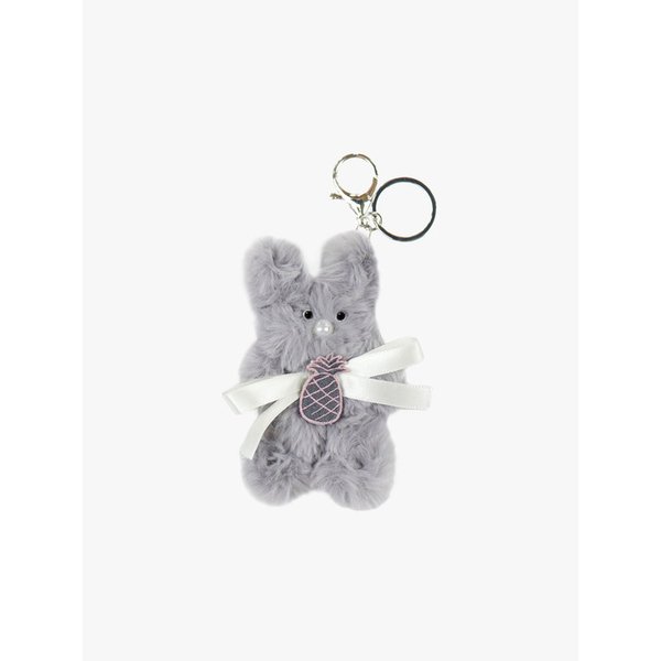 SHINY NOSE BUNNY KEYRING_GREY
