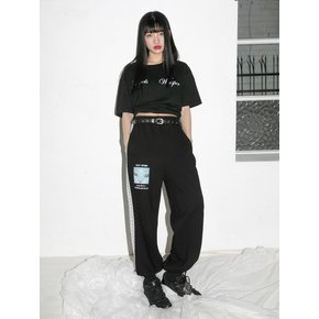 0 8 Lace Cat Jogger Pants - BLACK