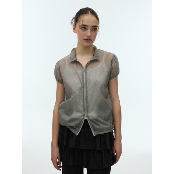 RENA SHEER WIND JUMPER - GREY
