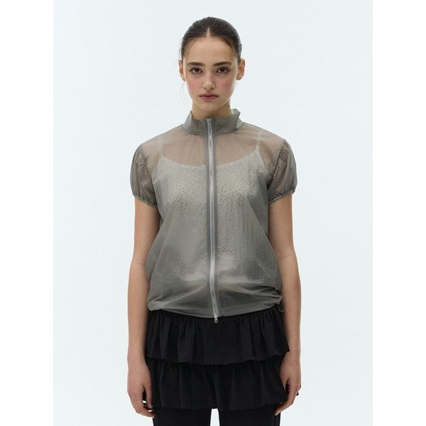 RENA SHEER WIND JUMPER - GREY