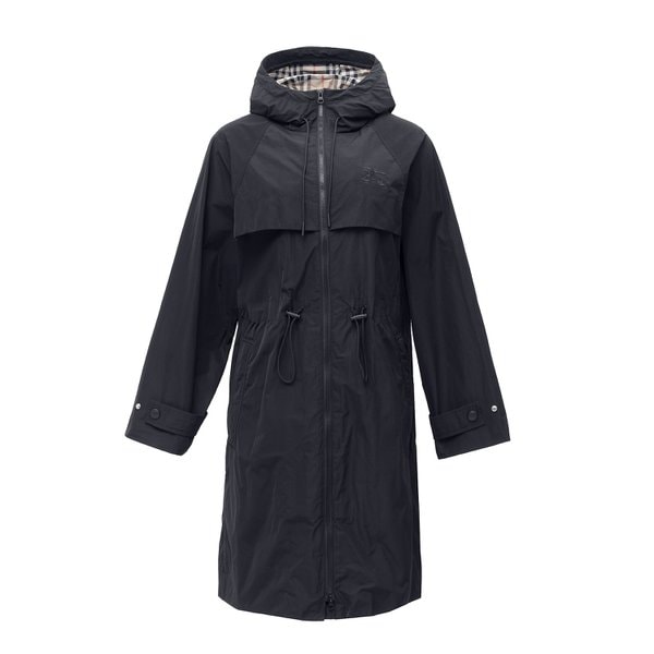 [LIVE] 버버리 여성 엠브로이더리 후드 코트 블랙 8070763