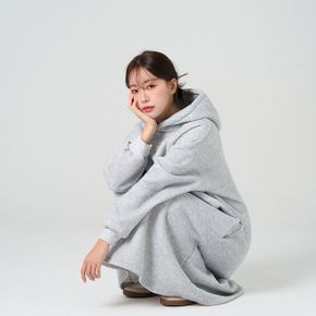 나몬드 기모 플레어 A라인 롱 후드 원피스  2color _P382281427