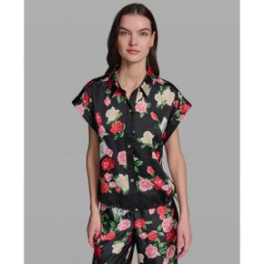 칼라거펠트 우먼 프린티드 Short-Sleeve 탑 - 블랙 멀티 27003001 1391254