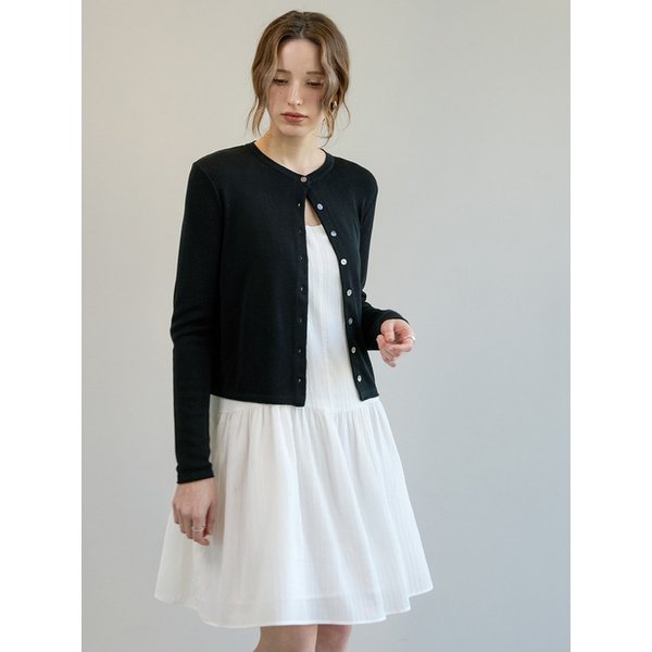 링클 티어드 슬리브리스원피스