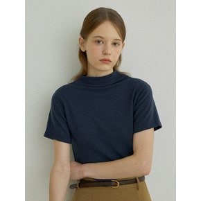 Essential wool Half neck T-shirt (Blue)