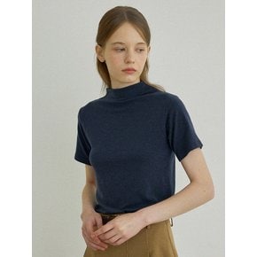 Essential wool Half neck T-shirt (Blue)