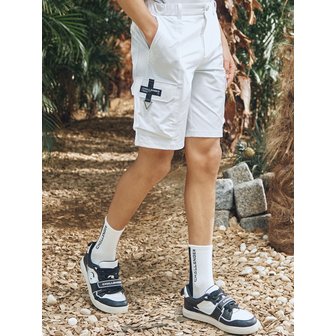 챌린저 나일론스판 양카고포켓 삼각링 남성 반바지 화이트_CHD2MHP0280WH