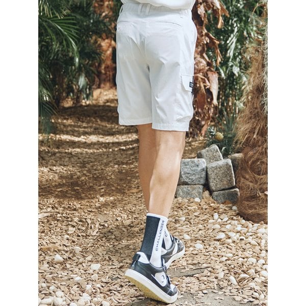 나일론스판 양카고포켓 삼각링 남성 반바지 화이트_CHD2MHP0280WH