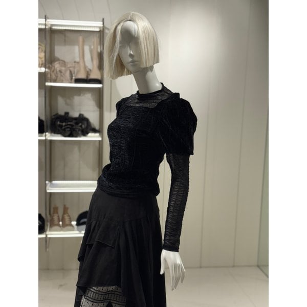 [파주점] 벨벳 레이어드 볼륨티셔츠 (ER4CL664)