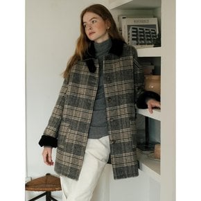 Cest_Plaid tweed wool coat