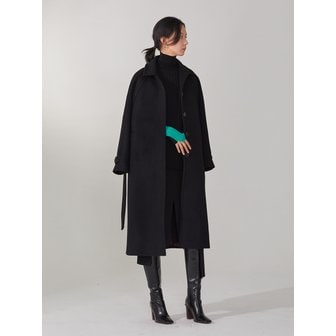 뮤제 [예약]NOIR Cashmere Classic Belted Coat_Dark Black