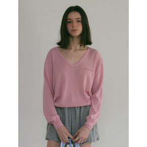 VISCOSE V-NECK KNIT [PINK]