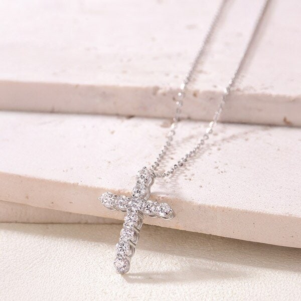 모이사나이트 목걸이 랩다이아 십자가BMN014