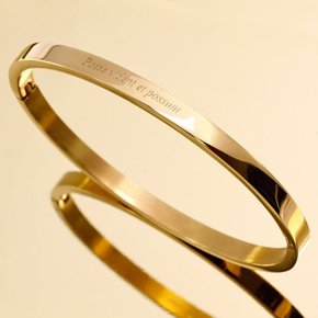 4mm Lettering Gold Simple Bangle  각인팔찌