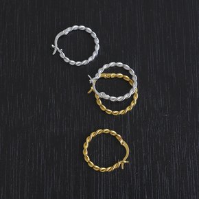 [ 본사정품 / 실크 파우치 쇼핑백 증정 ] 14k 골드필드 실버 꼬임 원터치 귀걸이