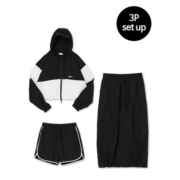 Colourway Hoodie 3-Piece Full Set Up (Black) CSOs-005 [Woman]