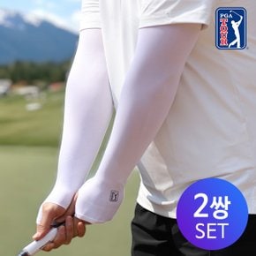 [1+1] PGA 투어  남녀공용 자외선 차단 냉감 팔토시  손가락형 골프 야외스포츠*