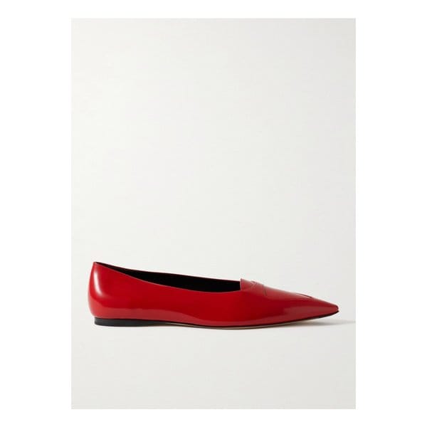 비브 글로스 가죽 발레리나 플랫 레드 1647597353837124