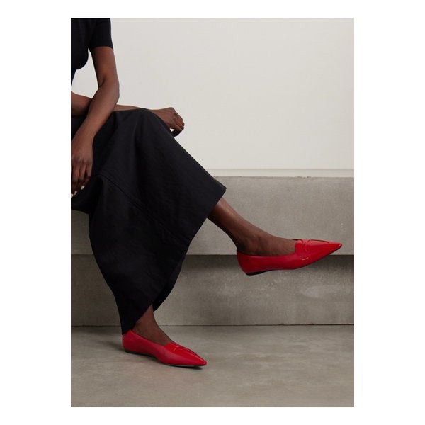 비브 글로스 가죽 발레리나 플랫 레드 1647597353837124