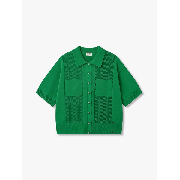 스트럭처드 카라 풀오버_그린 7116250403