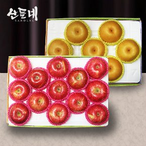 [9/11일(수) 오전8시 마감][산들네] 경북사과 선물세트 4kg 1박스 + 배 선물세트 4kg 1박스 (사과15과내외/배7과내외)