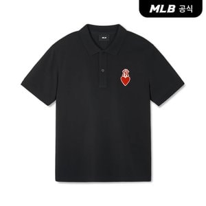 MLB [코리아공식]하트 컴포터블핏 카라 티셔츠 NY (Black)