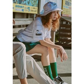 CLGR 로고포인트 골조직 남녀공용 중목 양말 그린_CHD1USO0296GN