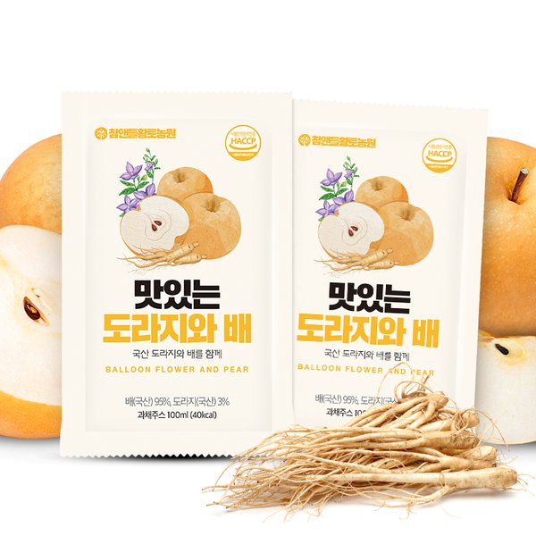맛있는 도라지와 배즙 100ml x 30포  1박스 (3개 구매시 1개 증정)