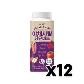 비락 유기농 야채사랑당근비트 180ml x 12개