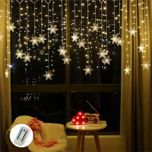 1200m 크리스마스 LED 창문 거실 가랜드 조명 전구 은하수 눈꽃 별