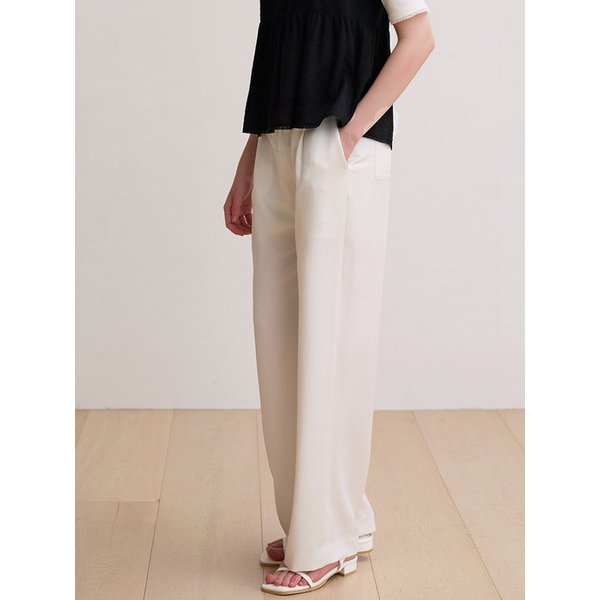 Satin banding pants - Ivory