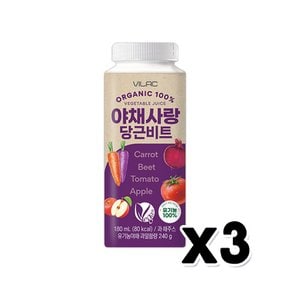 비락 유기농 야채사랑당근비트 180ml x 3개