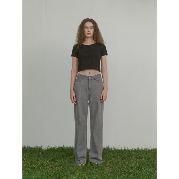 Cropped Crinkle Top (Black)
