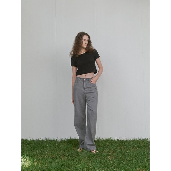 Cropped Crinkle Top (Black)