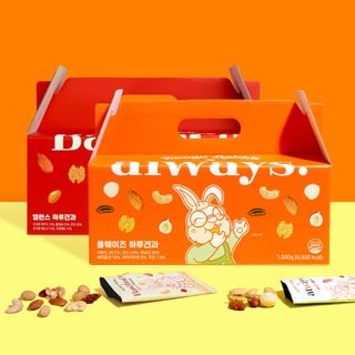 우고래빗 [SSG ONLY] 우고래빗 올웨이즈 하루견과 50봉+밸런스 하루견과 50봉 (총 100봉) 선물세트 프리미엄 견과