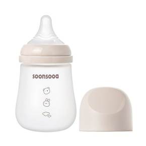 실리콘 코팅 유리젖병 젖꼭지 포함-240ml