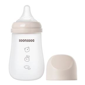 실리콘 코팅 유리젖병 젖꼭지 포함-240ml