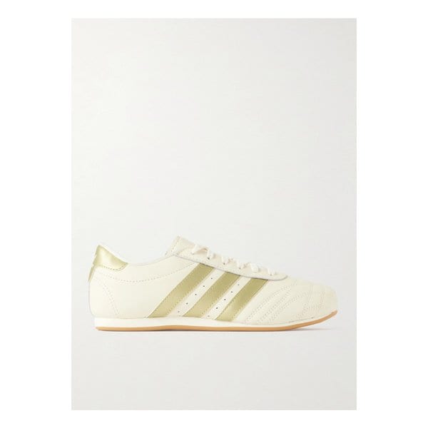 태권도 메탈릭 스트라이프 가죽 스니커즈 크림 1647597353661270