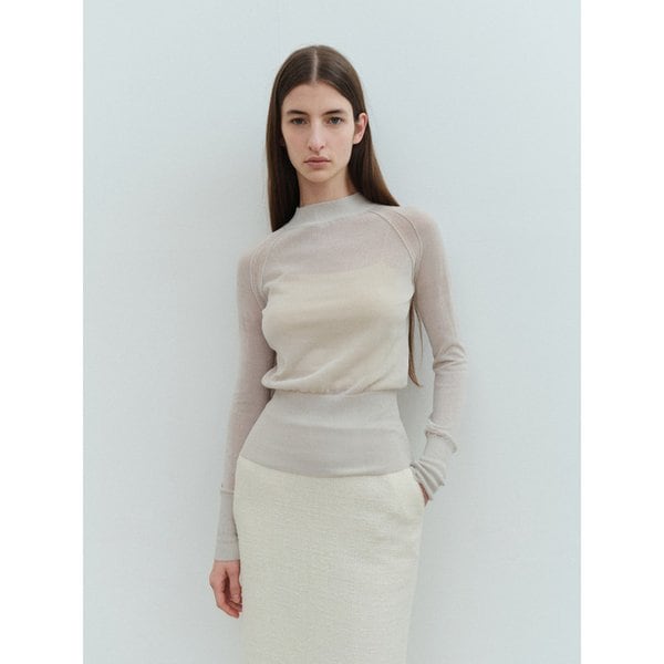 TVS MOCK NECK COTTON SHEER KNIT_3COLORS