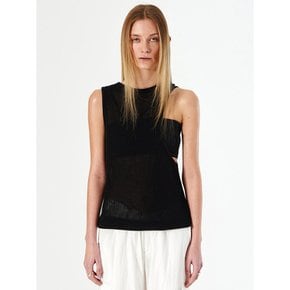 UNBALANCE SLEEVELESS KNIT_BLACK