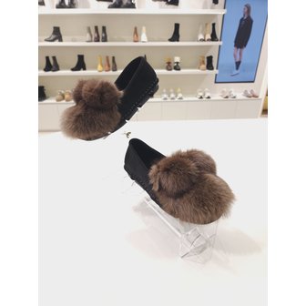 BABARA [부산점] [바바라] 폼폼 플렛 퍼 슈즈 BBB579