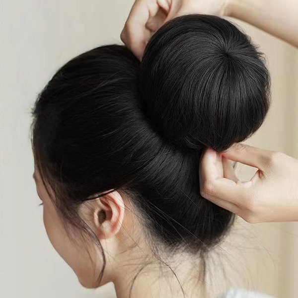 [언니네 가발] 똥머리 헤어망 가발(블랙)