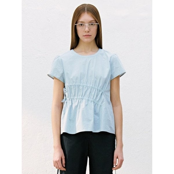 Side Shirring Detail Blouse  Sky Blue (KE6560M02Q)
