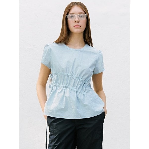 Side Shirring Detail Blouse  Sky Blue (KE6560M02Q)