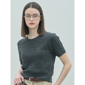 Cable Half Knit Ts_Charcoal