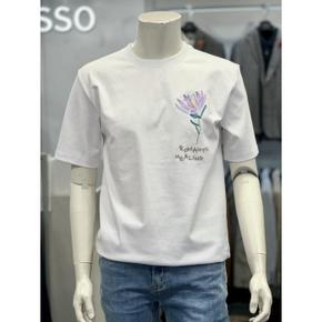 세이브존01 S/S 플라워 자수 면혼방 프리미엄 티셔츠 BSX2KR53AWH (S15148892)