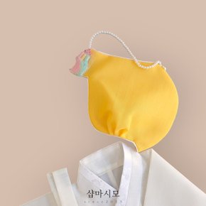 여아한복 모자 진주줄 진노랑 조바위