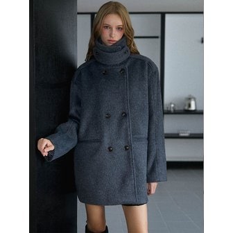 로제프란츠 High Neck Half Coat [Charcoal]